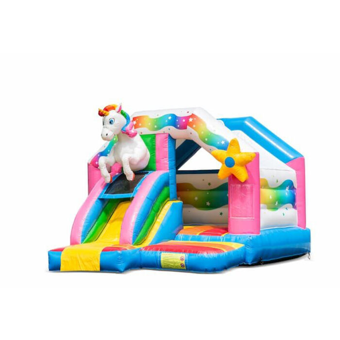 Slide combo unicorn springkussen huren
